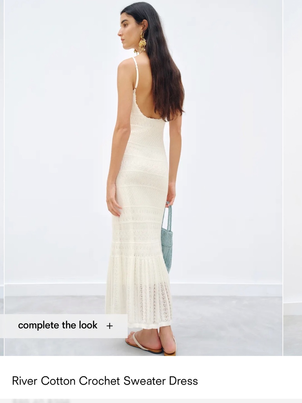 Reformation Cream Crochet Slip Maxi Dress - Picture 4 of 4